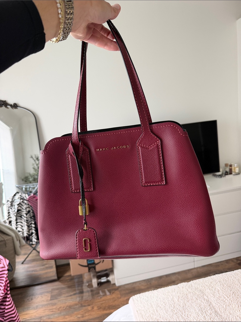 Marc Jacobs The Editor Burgundy bag with Gold Accents
